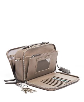 Bolsa de Tiracolo Aberdeen em Pele Bege - Voyageur  - Tumi