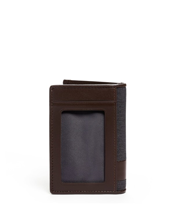Carteira de Homem Vertical para 4 Cartões Cinzenta/Castanha | Alpha SLG | Tumi