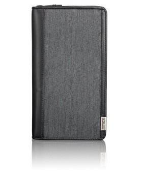 Carteira p/ 12 Cartões c/ Fecho Cinzenta/Preta - Alpha SLG - Tumi