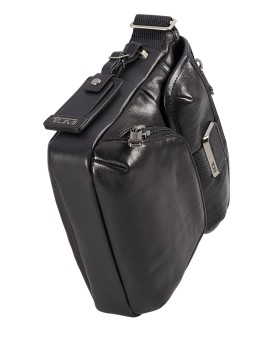 Bolsa de Tiracolo Barton em Pele Preta - Alpha Bravo - Tumi