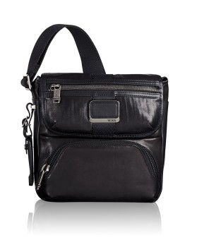 Bolsa de Tiracolo Barton em Pele Preta - Alpha Bravo - Tumi