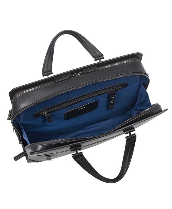 Pasta para Portátil Benton c/ Fecho Duplo em Pele Preta - Ashton - Tumi