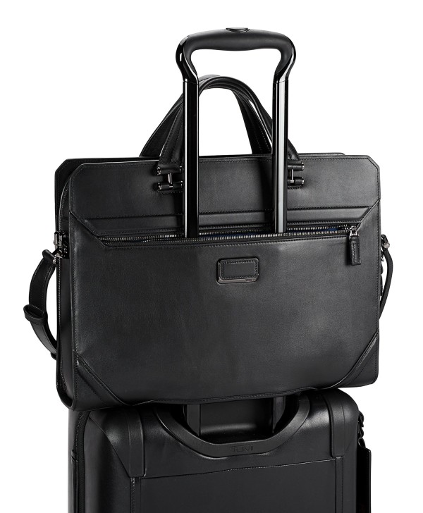 Pasta para Portátil Benton c/ Fecho Duplo em Pele Preta - Ashton - Tumi