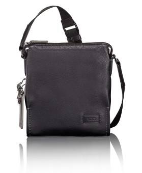 Bolsa de Tiracolo Scott em Pele Preta - Harrisson - Tumi