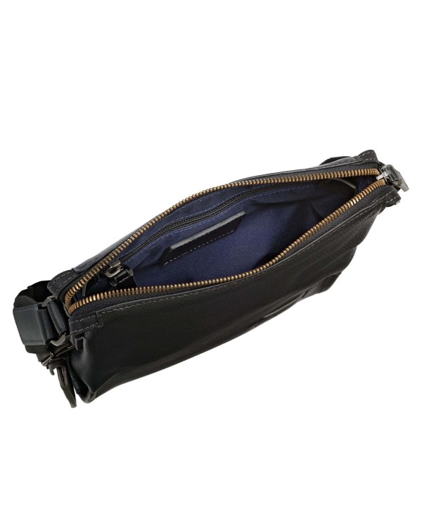 Bolsa de Tiracolo Scott em Pele Preta - Harrisson - Tumi