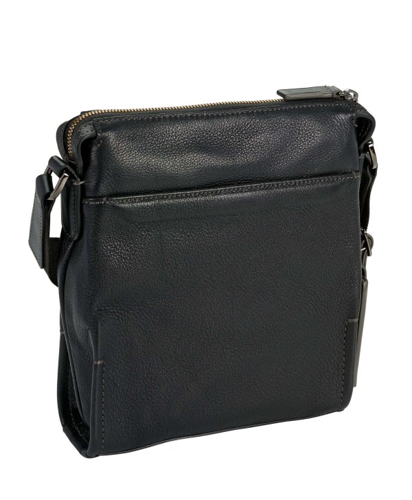 Bolsa de Tiracolo Scott em Pele Preta - Harrisson - Tumi