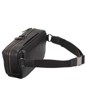 Bolsa de Cintura Daniel em Pele Preta - Harrisson - Tumi